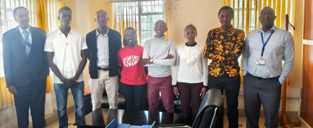 Prof. Makindi and Prof. Mulwa with the departing students