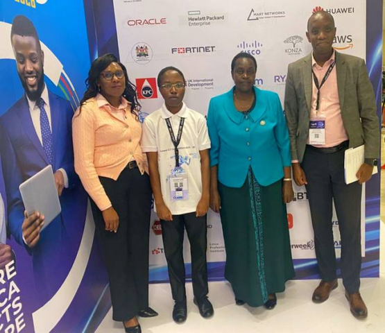 Mr. Frank Mutisya, Machakos University Huawei Certified Instructor, alongside the VC, Prof. Joyce Agalo, and a member of staff during the ceremony
Maureen Kaveke