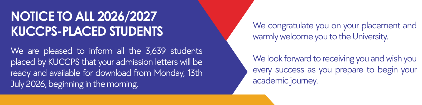 notice to new students