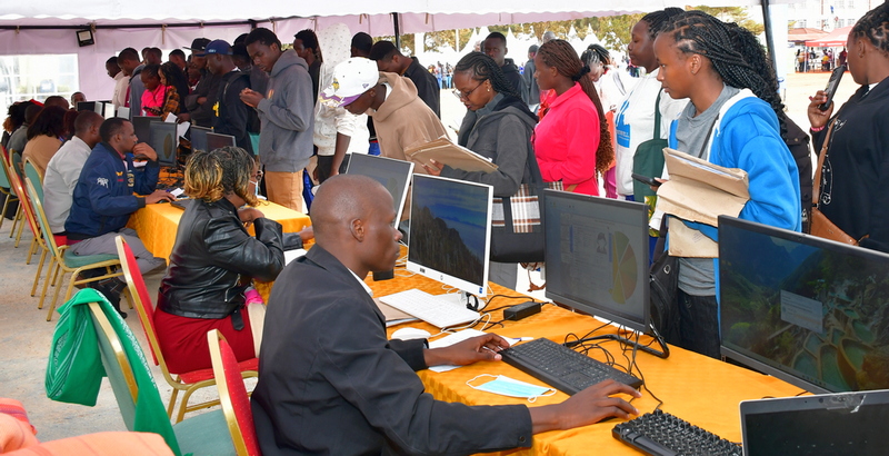 First-year students undergo admission and registration during the 2026 admission exercise at Machakos University