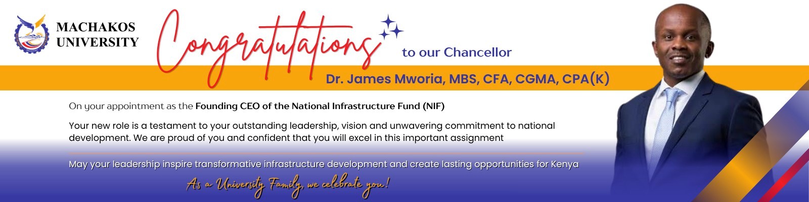 Congratulations to our Chancellor